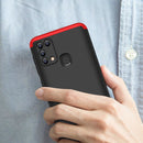 For Samsung Galaxy M31 GKK Three Stage Splicing Full Coverage PC Protective Case(Black Red)