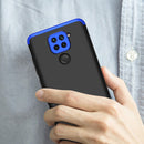 For Xiaomi Redmi Note 9 4G International Version / Redmi 10X 4G GKK Three Stage Splicing Full Coverage PC Protective Case(Black Blue)
