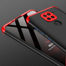 For Xiaomi Redmi Note 9 4G International Version / Redmi 10X 4G GKK Three Stage Splicing Full Coverage PC Protective Case(Black Red)