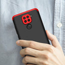 For Xiaomi Redmi Note 9 4G International Version / Redmi 10X 4G GKK Three Stage Splicing Full Coverage PC Protective Case(Black Red)