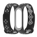 Mijobs Sporty Fashion Two-color Replacement Silicone Watch Band(Black Gray)