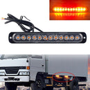 DC12V-24V / 36W Car Truck Emergency Strobe Flash Warning Light 12LEDs Long Ultra-thin Side Lights(Yellow + Red + Yellow)