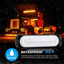 DC12V-24V / 18W Car Truck Emergency Strobe Flash Warning Light 6LEDs Ultra-thin Side Lights(White + Red)