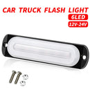 DC12V-24V / 18W Car Truck Emergency Strobe Flash Warning Light 6LEDs Ultra-thin Side Lights(White)