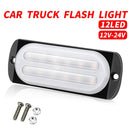 DC12V-24V / 36W Car Truck Emergency Strobe Flash Warning Light 12LEDs Ultra-thin Side Lights(White + Red)