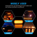 DC12V-24V / 36W Car Truck Emergency Strobe Flash Warning Light 12LEDs Ultra-thin Side Lights(Blue)