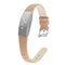 For Fitbit Inspire / Inspire HR Cowhide Leather C Type Watch Band, Size:S(Frosted Brown)