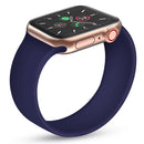 For Apple Watch Series 7 41mm / 6 & SE & 5 & 4 40mm / 3 & 2 & 1 38mm Solid Color Elastic Silicone Watch Band, Size:S 130mm(Sapphire Blue)