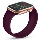 For Apple Watch Series 7 41mm / 6 & SE & 5 & 4 40mm / 3 & 2 & 1 38mm Solid Color Elastic Silicone Watch Band, Size:M 143mm(Purple)