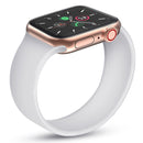 For Apple Watch Series 7 41mm / 6 & SE & 5 & 4 40mm / 3 & 2 & 1 38mm Solid Color Elastic Silicone Watch Band, Size:L 156mm(White)