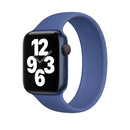 For Apple Watch Series 7 45mm / 6 & SE & 5 & 4 44mm / 3 & 2 & 1 42mm Solid Color Elastic Silicone Watch Band, Size: S 130mm (Aqua Blue)