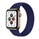 For Apple Watch Series 7 45mm / 6 & SE & 5 & 4 44mm / 3 & 2 & 1 42mm Solid Color Elastic Silicone Watch Band, Size:S 130mm(Sapphire Blue)