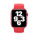 For Apple Watch Series 7 45mm / 6 & SE & 5 & 4 44mm / 3 & 2 & 1 42mm Solid Color Elastic Silicone Watch Band, Size: S 130mm (Red)