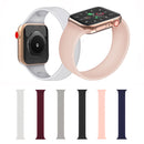 For Apple Watch Series 7 45mm / 6 & SE & 5 & 4 44mm / 3 & 2 & 1 42mm Solid Color Elastic Silicone Watch Band, Size:S 130mm(White)