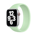 For Apple Watch Series 7 45mm / 6 & SE & 5 & 4 44mm / 3 & 2 & 1 42mm Solid Color Elastic Silicone Watch Band, Size:M 143mm (Green)