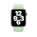For Apple Watch Series 7 45mm / 6 & SE & 5 & 4 44mm / 3 & 2 & 1 42mm Solid Color Elastic Silicone Watch Band, Size:M 143mm (Green)