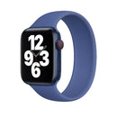 For Apple Watch Series 7 45mm / 6 & SE & 5 & 4 44mm / 3 & 2 & 1 42mm Solid Color Elastic Silicone Watch Band, Size:L 156mm (Aqua Blue)