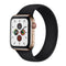 For Apple Watch Series 7 45mm / 6 & SE & 5 & 4 44mm / 3 & 2 & 1 42mm Solid Color Elastic Silicone Watch Band, Size:L 156mm(Black)