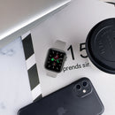 For Apple Watch Series 7 45mm / 6 & SE & 5 & 4 44mm / 3 & 2 & 1 42mm Solid Color Elastic Silicone Watch Band, Size:L 156mm(Grey)