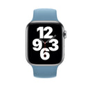 For Apple Watch Series 7 45mm / 6 & SE & 5 & 4 44mm / 3 & 2 & 1 42mm Solid Color Elastic Silicone Watch Band, Size:L 156mm (Pink Blue)