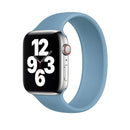 For Apple Watch Series 7 45mm / 6 & SE & 5 & 4 44mm / 3 & 2 & 1 42mm Solid Color Elastic Silicone Watch Band, Size:L 156mm (Pink Blue)