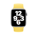 For Apple Watch Series 7 45mm / 6 & SE & 5 & 4 44mm / 3 & 2 & 1 42mm Solid Color Elastic Silicone Watch Band, Size:L 156mm (Yellow)