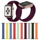 For Apple Watch Series 7 45mm / 6 & SE & 5 & 4 44mm / 3 & 2 & 1 42mm Solid Color Elastic Silicone Watch Band, Size:L 156mm (Green)