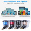 German EU Plug Special Motorcycle Elbow Charger Dual USB Voltmeter 4.2A Charger, Shell Color:Blue(Red Light)