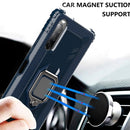 For Sony Xperia 1 II Carbon Fiber Protective Case with 360 Degree Rotating Ring Holder(Blue)