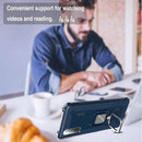 For Sony Xperia 1 II Carbon Fiber Protective Case with 360 Degree Rotating Ring Holder(Blue)