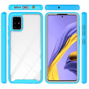 For Samsung Galaxy A71 5G Starry Sky Solid Color Series Shockproof PC + TPU Protective Case(Light Blue)