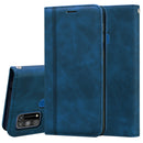 For Samsung Galaxy M31 Frosted Business Magnetic Horizontal Flip PU Leather Case with Holder & Card Slot & Lanyard(Blue)