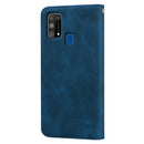 For Samsung Galaxy M31 Frosted Business Magnetic Horizontal Flip PU Leather Case with Holder & Card Slot & Lanyard(Blue)