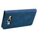For Samsung Galaxy J5 (2016) / J510 Frosted Business Magnetic Horizontal Flip PU Leather Case with Holder & Card Slot & Lanyard(Blue)