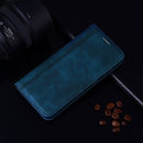 For Samsung Galaxy J5 (2016) / J510 Frosted Business Magnetic Horizontal Flip PU Leather Case with Holder & Card Slot & Lanyard(Blue)