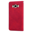 For Samsung Galaxy J5 (2016) / J510 Frosted Business Magnetic Horizontal Flip PU Leather Case with Holder & Card Slot & Lanyard(Red)