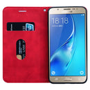 For Samsung Galaxy J5 (2016) / J510 Frosted Business Magnetic Horizontal Flip PU Leather Case with Holder & Card Slot & Lanyard(Red)