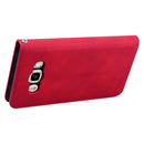 For Samsung Galaxy J5 (2016) / J510 Frosted Business Magnetic Horizontal Flip PU Leather Case with Holder & Card Slot & Lanyard(Red)