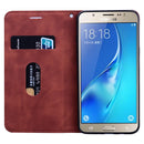 For Samsung Galaxy J5 (2016) / J510 Frosted Business Magnetic Horizontal Flip PU Leather Case with Holder & Card Slot & Lanyard(Brown)