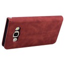 For Samsung Galaxy J5 (2016) / J510 Frosted Business Magnetic Horizontal Flip PU Leather Case with Holder & Card Slot & Lanyard(Brown)