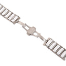 For Apple Watch Series 7 45mm / 6 & SE & 5 & 4 44mm / 3 & 2 & 1 42mm Ceramic Steel Watch Band(White)