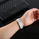 For Apple Watch Series 7 45mm / 6 & SE & 5 & 4 44mm / 3 & 2 & 1 42mm Ceramic Steel Watch Band(White)