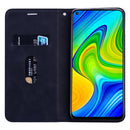 For Xiaomi Redmi Note 9 / Redmi 10X 4G Frosted Business Magnetic Horizontal Flip PU Leather Case with Holder & Card Slot & Lanyard(Black)