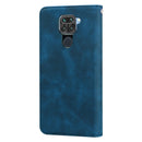 For Xiaomi Redmi Note 9 / Redmi 10X 4G Frosted Business Magnetic Horizontal Flip PU Leather Case with Holder & Card Slot & Lanyard(Blue)