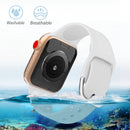 For Apple Watch Series 7 45mm / 6 & SE & 5 & 4 44mm / 3 & 2 & 1 42mm Solid Color Silicone Watch Band with Metal Buckle, Size:L(White)