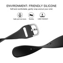 For Apple Watch Series 7 45mm / 6 & SE & 5 & 4 44mm / 3 & 2 & 1 42mm Solid Color Silicone Watch Band with Metal Buckle, Size:L(Black)
