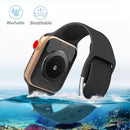 For Apple Watch Series 7 45mm / 6 & SE & 5 & 4 44mm / 3 & 2 & 1 42mm Solid Color Silicone Watch Band with Metal Buckle, Size:L(Black)