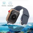 For Apple Watch Series 7 45mm / 6 & SE & 5 & 4 44mm / 3 & 2 & 1 42mm Solid Color Silicone Watch Band with Metal Buckle, Size:L(Blue Grey)