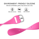 For Apple Watch Series 7 45mm / 6 & SE & 5 & 4 44mm / 3 & 2 & 1 42mm Solid Color Silicone Watch Band with Metal Buckle, Size:L(Rose Red)