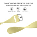 For Apple Watch Series 7 45mm / 6 & SE & 5 & 4 44mm / 3 & 2 & 1 42mm Solid Color Silicone Watch Band with Metal Buckle, Size:L(Cream Yellow)
